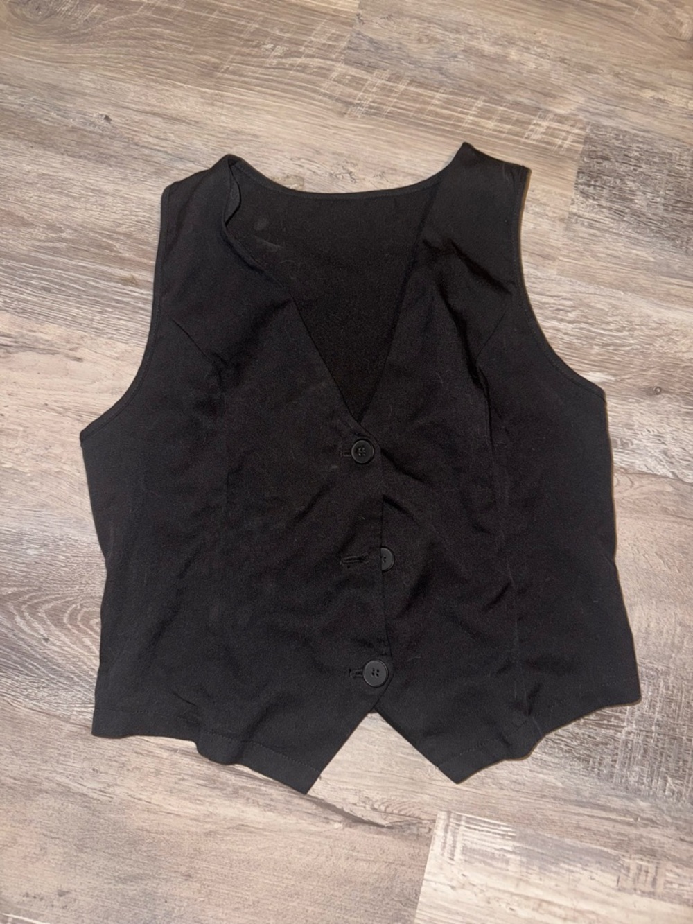 Black Button-Front Women's Vest